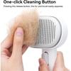White Cat Brush with Release Button, Cat Grooming Brush for Shedding Indoor Cats, Pet Comb for Long & Short Haired Cats