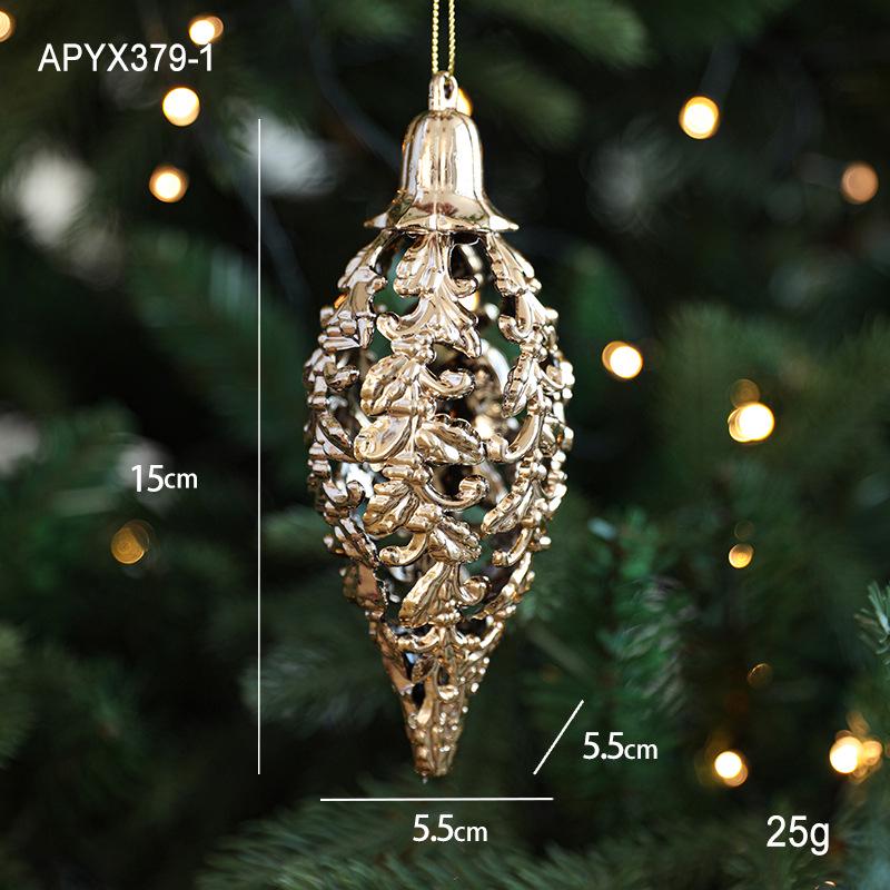 Cross-border Electroplated Christmas Tree Ornaments: Golden Snowflake & Reindeer Pendants