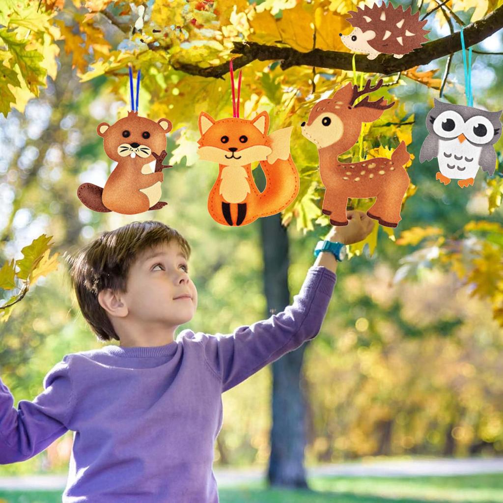 [PACZA][1] Creative Set of Felt Embroidery Patterns Forest Animals 6 pcs Z3127