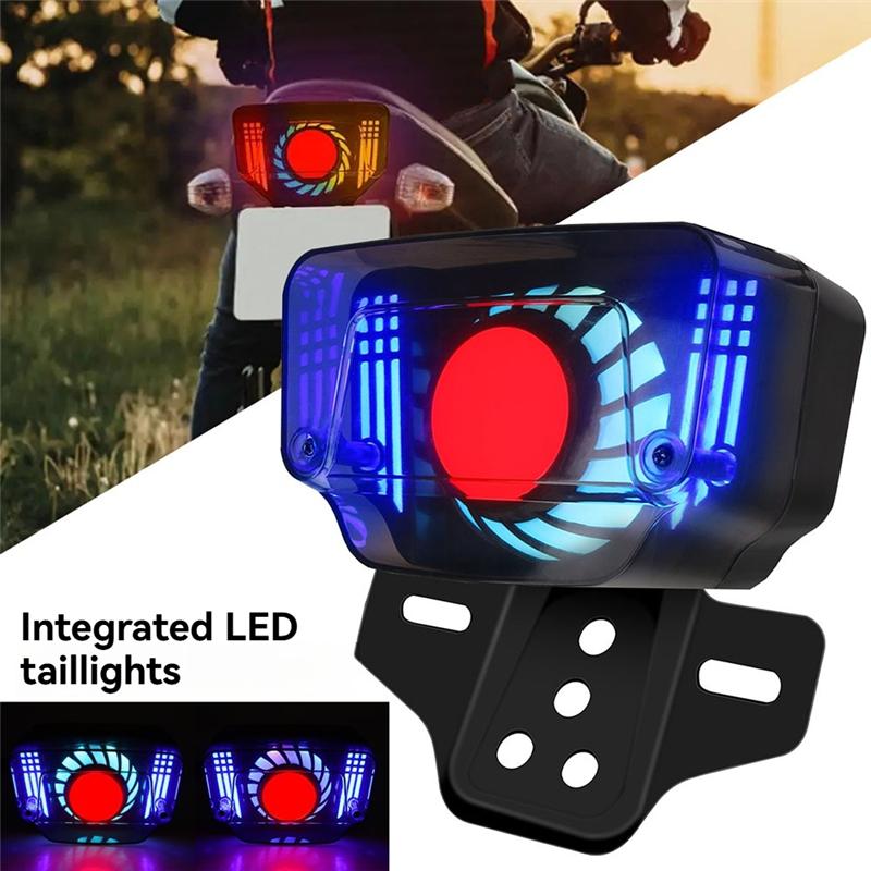 Universal 12V Motorcycle LED Brake Tail Light Signal Light With Integrated License Plate Bracket
