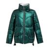 Cotton women's 2025 winter clothes, new stand-up collar, short down cotton clothes, loose shiny bread jackets, padded jackets