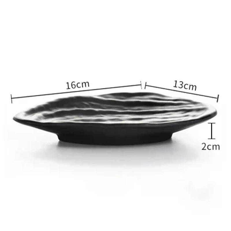 Western Steak Salad Dessert Plate Personality Creative Resistance To Fall Snack Food Grade Plastic Black Frosted Tableware