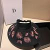 Fashionable Straw Visor Hat With Rhinestone Embroidery Foldable Sun Protection Beach Cap Versatile Shopping Summer Hat
