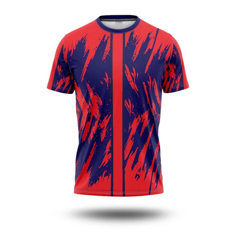 Summer football sports T-shirt, men s street 3d printed striped fashion T-shirt, 2025 Novel men s fashion loose T-shirt S