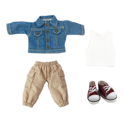 Niannyyhouse 1/12 BJD Doll Clothes Jacket, Pants, Vest, Shoes, Denim Suit for OB11 Size Obitsu Doll 11cm Body (Blue)