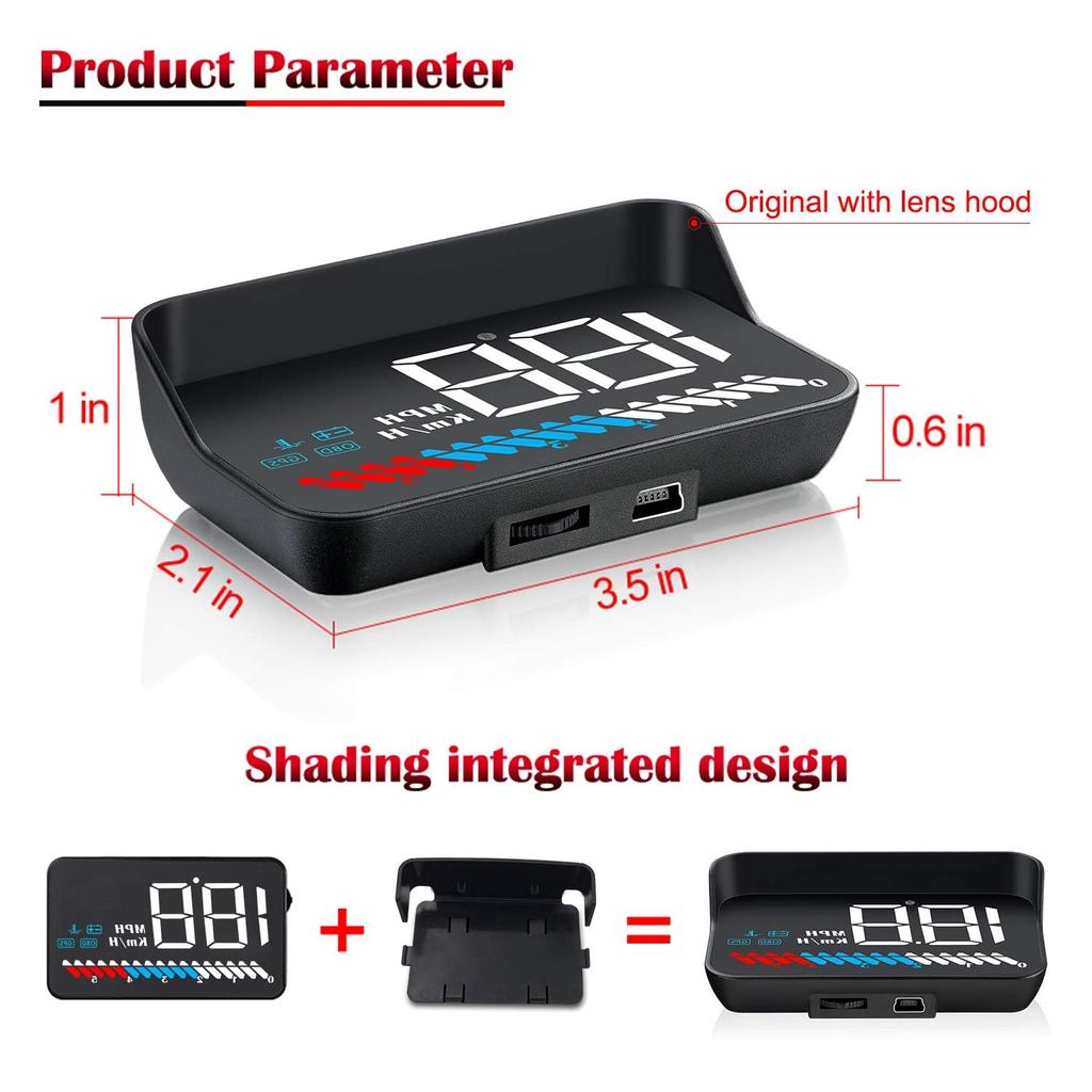 M7 Dual Mode Windshield Projector Car HUD Display for Trucks and All Cars