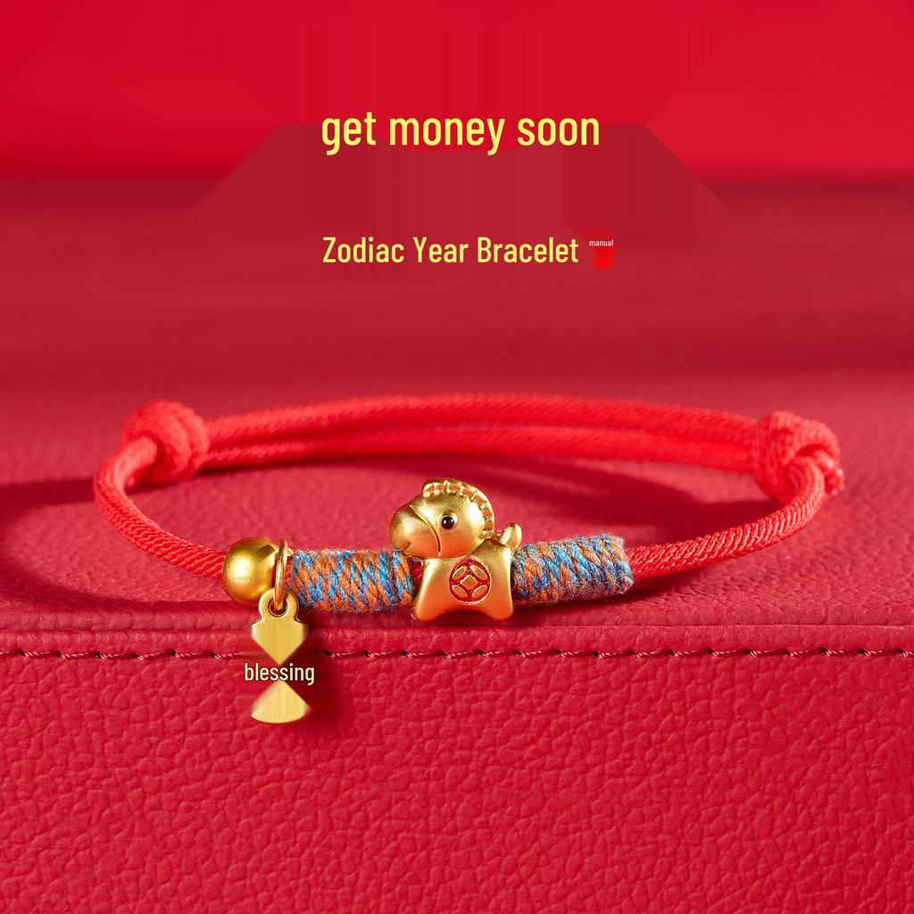 2026 Year of the Horse Red String Bracelet, Lucky Handmade Zodiac Token, Perfect New Year Gift