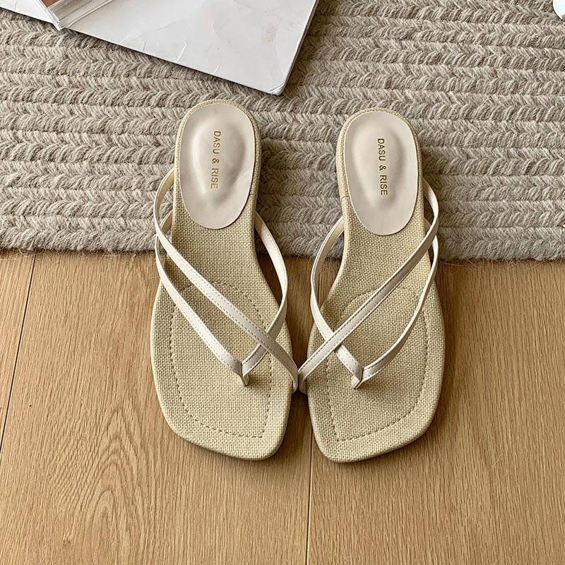 

Fashion Footwear Slides Women Flats Slippers Shoes Summer Beach Female Flip flops Fashion Square Toe Ladies Flats Slippers Sandals Shoes 35 бежевый