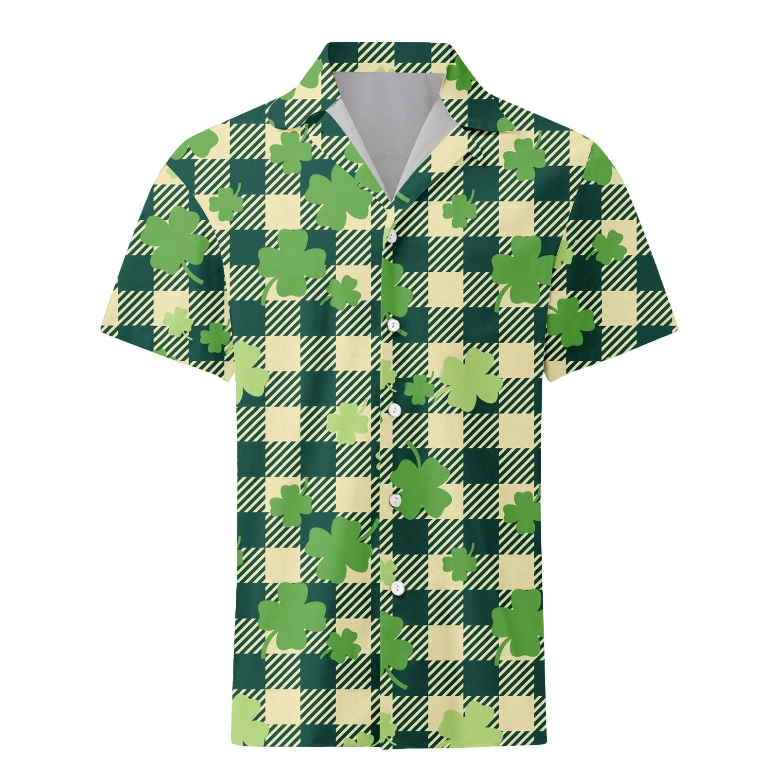 

Мужская повседневная рубашка с короткими рукавами и однобортным лацканом M