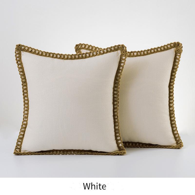 

1 шт. скандинавские однотонные товары для дома, наволочка из хлопка и льна, наволочки, наволочки из мешковины, льняные обрезанные края 50*50cm бежевый