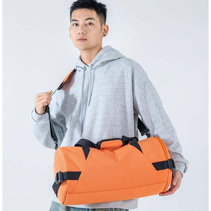 Men's Dry-wet Separated Fitness Bag with Shoe Compartment, Outdoor Sports Bag with Basketball Compartment Design, Stress-relieving Portable Travel Bag