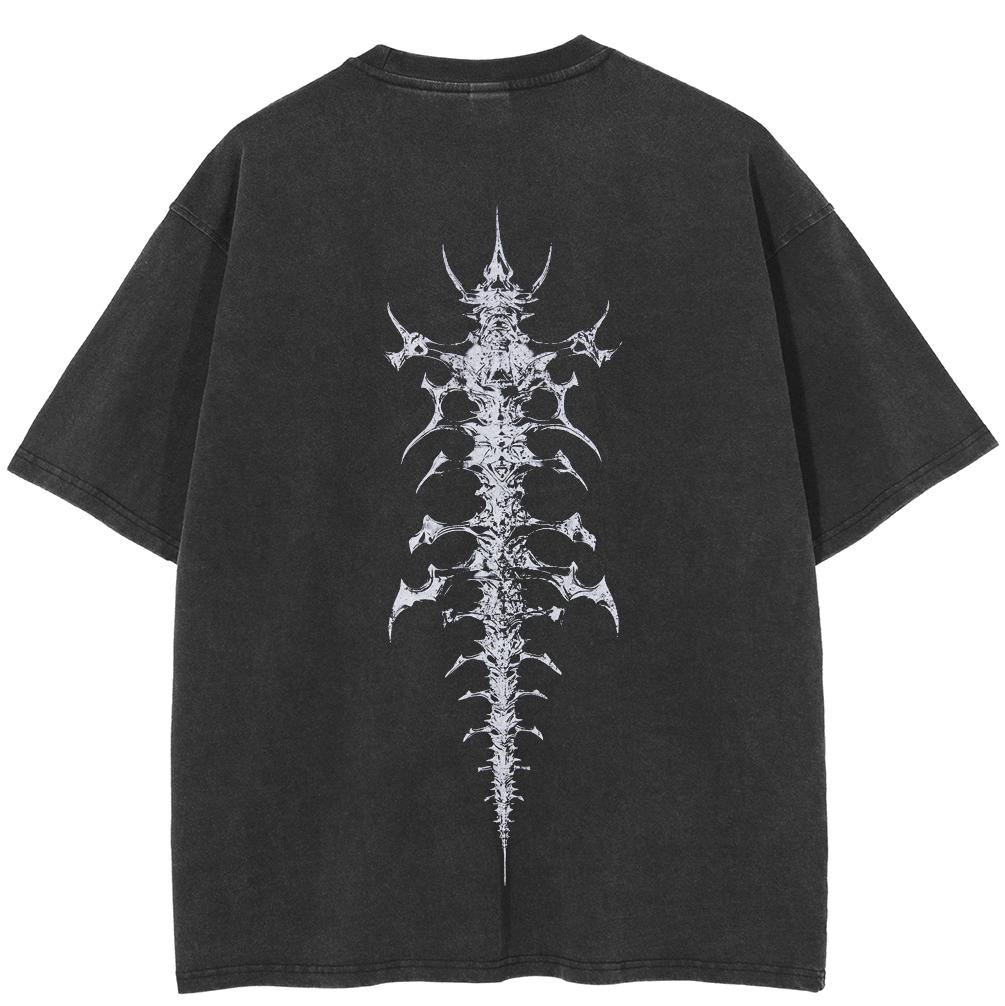 Streetwear Dark Gothic Bone Print Shirts