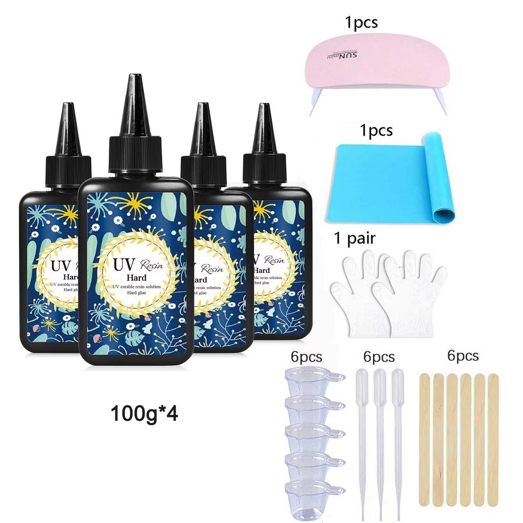 UV Resin Clear, Hard, Upgraded Crystal Clear Epoxy Resin Up Premixed UV Cure Resin For Craft Jewelry Making Resin Craft Casting