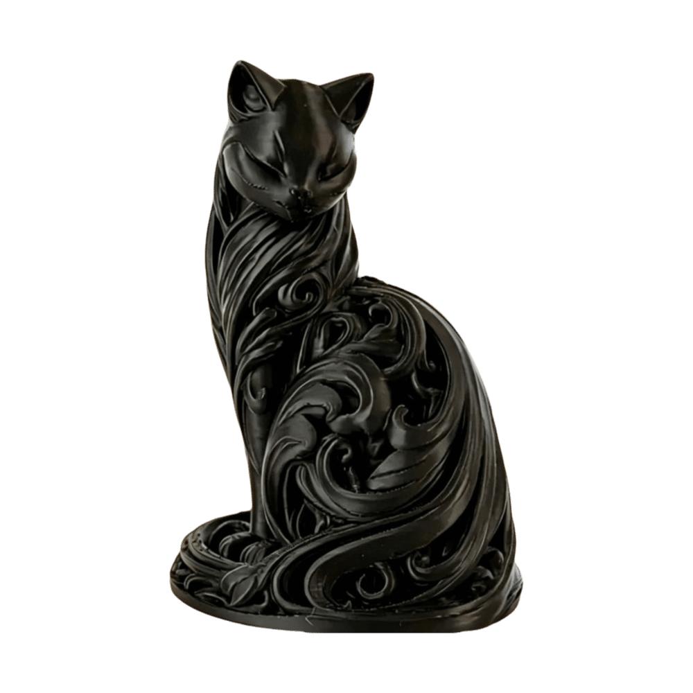 Cute Desktop Cat Ornaments 3D Printed Sitting Cat Sculpture Cat Statue Bedroom Decor Style B