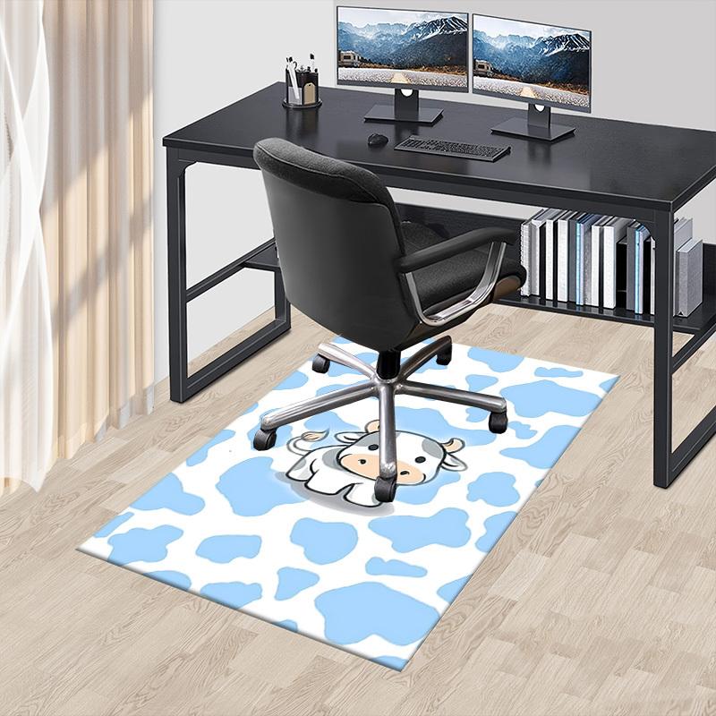 1 Stück Kuhmuster Teppich Büro Teppich Außenmatte Heimdekoration Bereichsteppich Festival Geschenk Bürostuhl Teppich