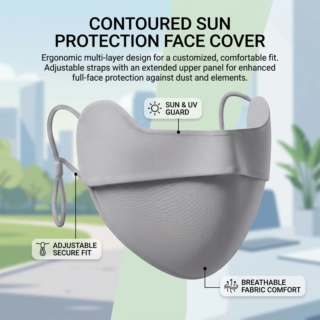 Ice Silk Sun Protections Mask For Women UV Protections Full Face-Cover With Eye Corner Guard Breathable Design