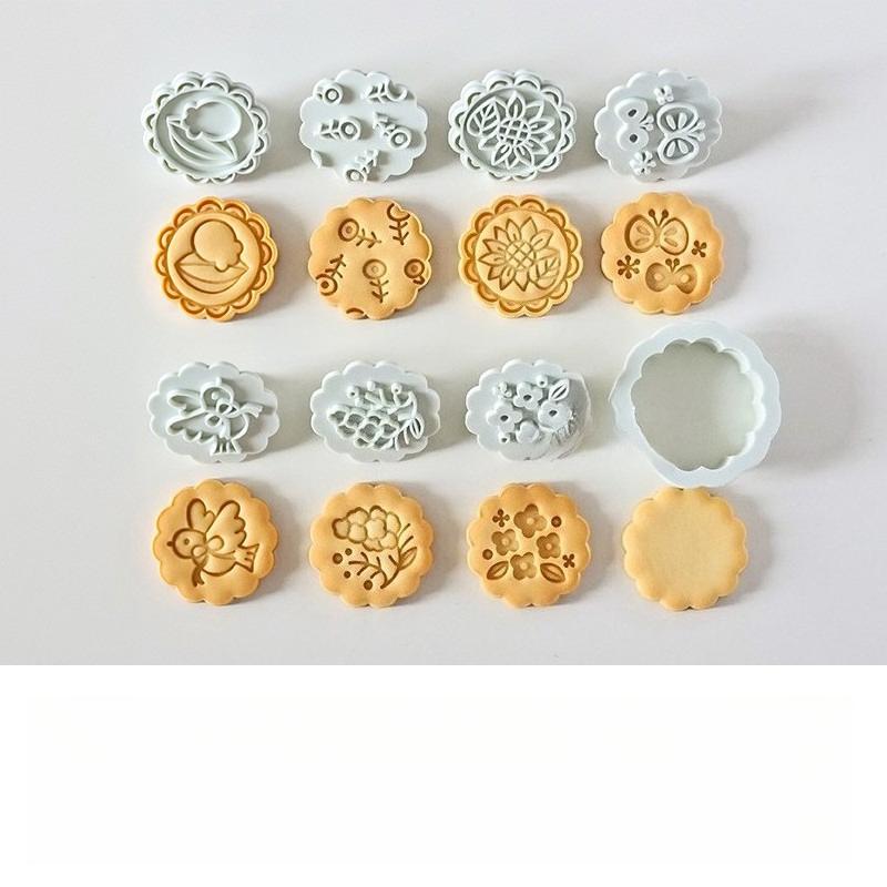 Jam Sandwich Flowers Cookie Cutter Mold DIY 3D Fondant Stamp Biscuit Moulds Cake Decoration Kitchen Baking Supplies