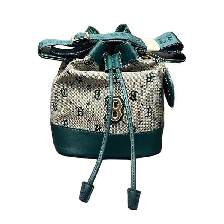 

New MLB Polyester Shoulder Bag Crossbody Bag Women s Matcha Gray 7ACRMDE4N-43BGL 19.1*10.9*22.1CM