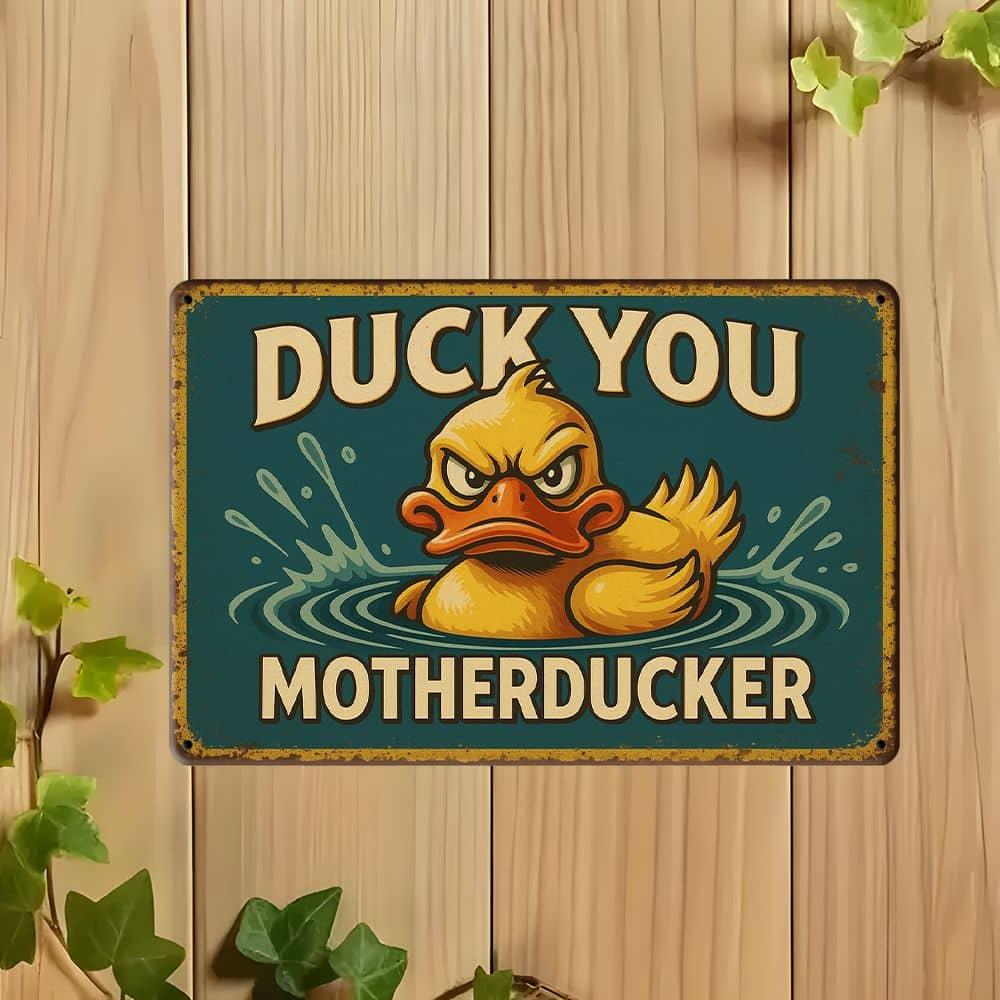 "Mother Duck" Humor Sign - 20.32x30.48cm Whimsical Metal Decor for Duck Lovers