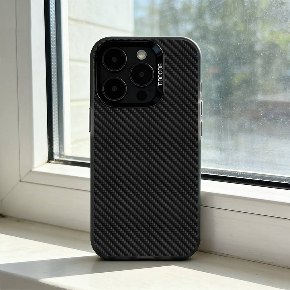 Car Carbon F-fibre Phone Case For iPhone 17,16,15,14,13,12,11 Plus,Pro Max,XS,Colored Silver Plated Inside Cover