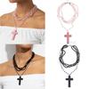 Trendsetting Beaded Crucifix Necklace For Women Adjustable Length Clavicle Chain Suitable For Everyday Styling