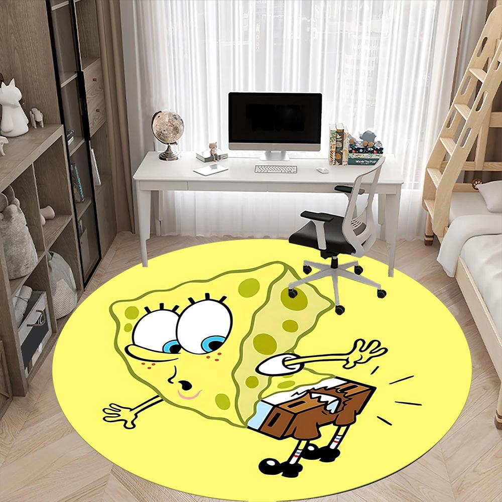 1pcSpongeBob Office Round Area Rug, Indoor Mat Suitable For Office, Bedroom Living Room Home Decor, Room Deco,  Offic A0928111