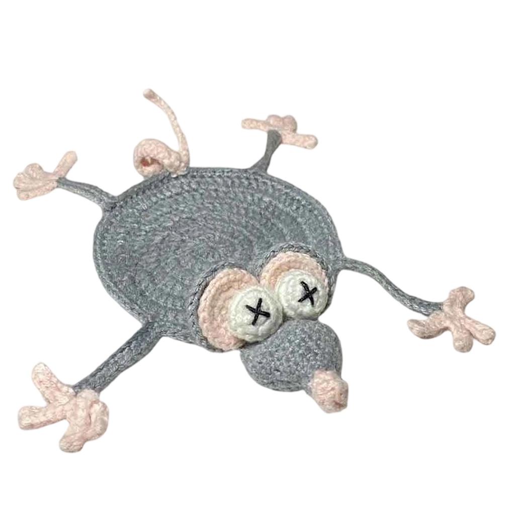 Handmade Crochet Animal Shaped Coaster with Unique Textured Design Durable Soft Material for Home Office Use and Decorative Purposes
