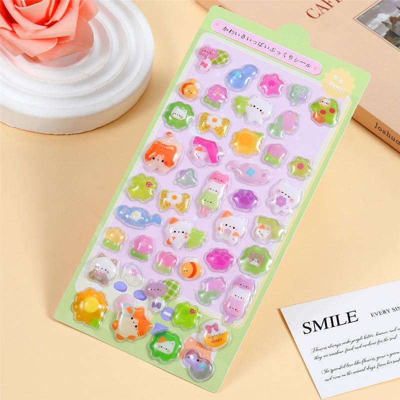 3D Cute Japanese Anime Floating Stickers, Fun & Hollow Embossed Decals for Kids