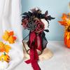 Bridal Bouquets Black Wedding Bouquets with Ribbon for Bridal, Bridesmaids, Anniversary, Wedding, Photography Props