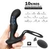 Male Prostate Massage Remote Anal Vibrator 10 Speeds Delay Ejaculation Cock Ring Testis Stimulate Anus Plug Butt Adult Sex Toys for Men