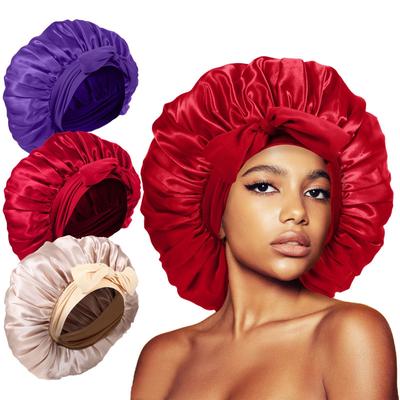 Touca de dormir com laço de borboleta, touca redonda grande popular, cor ajustável, touca de dormir Ding, touca de salão de beleza para cuidados com o cabelo