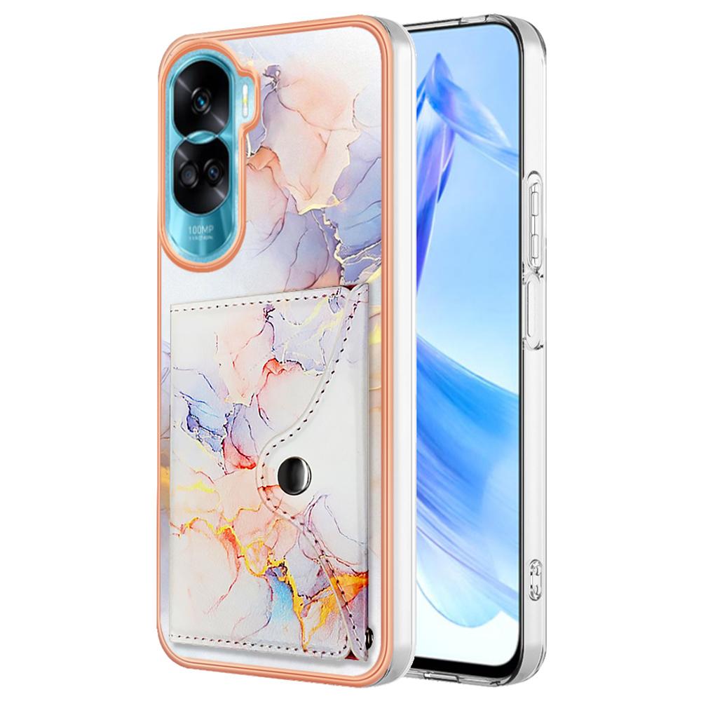 YB Leather Coating Series-9 for Honor 90 Lite 5G/X50i 5G Case Card Slot Kickstand PU+TPU IMD Phone Cover