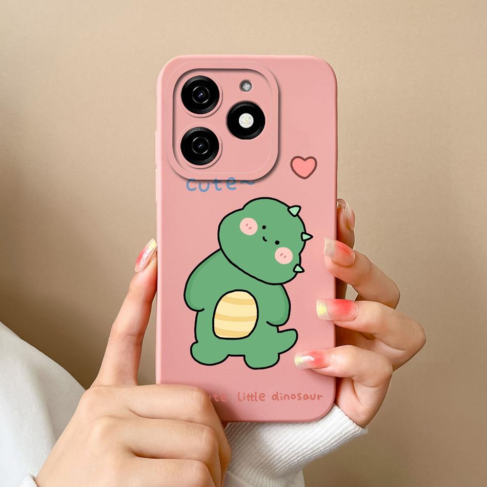 Dinosaur Case For infinix Smart 8 Pro Plus Soft Back Cover Comfortable Liquid Silicone High Quality Phone Housing For Smart8 HD