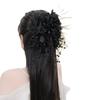 Peony Flower Hair Claw Tassel Shark Clip Elegant Hair Accessories  Women