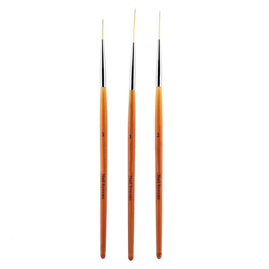3Pcs Nail Art Drawing Line Brush Painting Pen Nail Dotting Tool Set