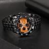 TIME100 Analog Watch with Black Case and Orange Waterproof and Sports Watch Men's Battery-Operated Dial, Easy-to-Read