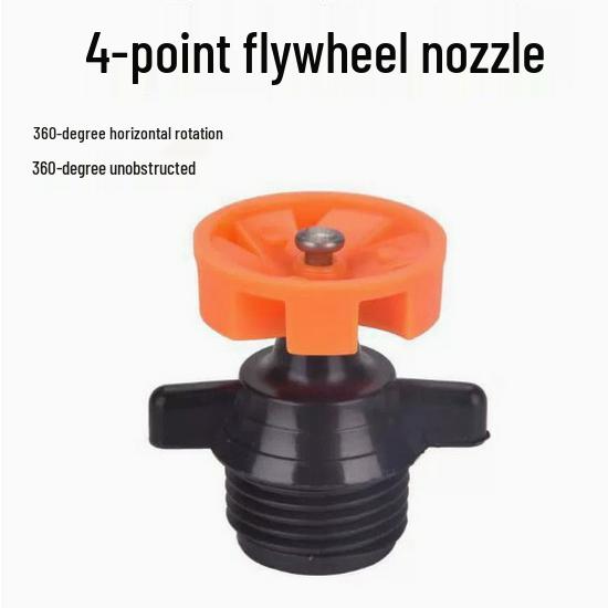 Plastic 4-Point Open-Flow Garden Sprinkler Head for Irrigation and Misting