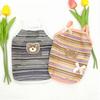 Pet Vest Sleeveless with Hollow Breathable Polyester Soft Plush Bear Bow Decoration Pet Vest Loose Fit Small Dogs Summer Wear