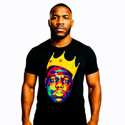 Notorious B.I.G Biggie Smalls Grafica 100% Cotone T-shirt Uomo Maglietta Top Uomo Taglia Media Nera Hip Hop Tee