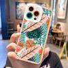 Abstract Art Plants Leaf Cover Clear Phone Case For iPhone Apple 17 AIR 16E 16 15 14 12 13 11 Pro Max Plus XR TPU DIY Shell Case