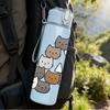 1PC Stacked Cute Cat Group 750ml Color Plastic Sports Water Bottle Leakproof Flip Straw Lid Suitable for Sports Office Home Use