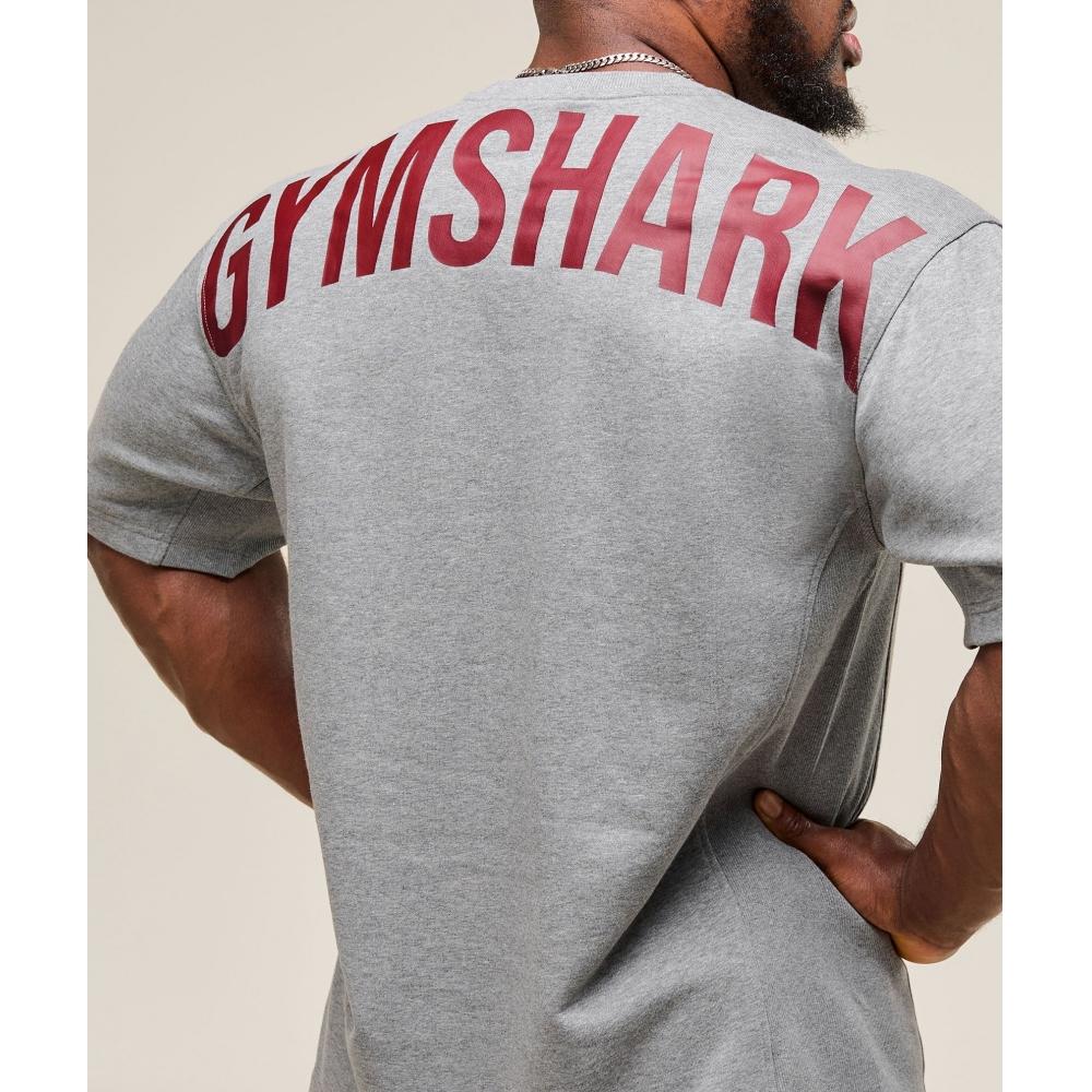 Gymshark Power Short Sleeve Crew Charcoal Core Marl A2c9i Gbbb