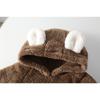 Neugeborenes Baby Bär Kapuzen-Strampler Flauschiger Fleece Plüsch Overall Langarm Cartoon Body für Säugling Winter Outfit