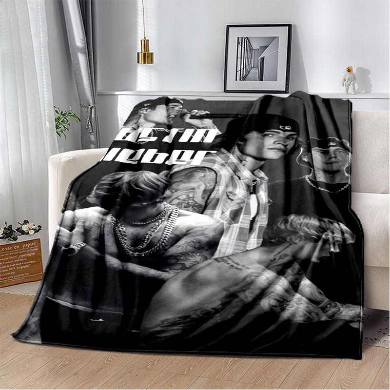 2025 New Style Justin Drew Bieber Singer JB Blanket,Soft Throw Blanket for Home Bedroom Bed Sofa Travel Picnic Cover Kid Gift
