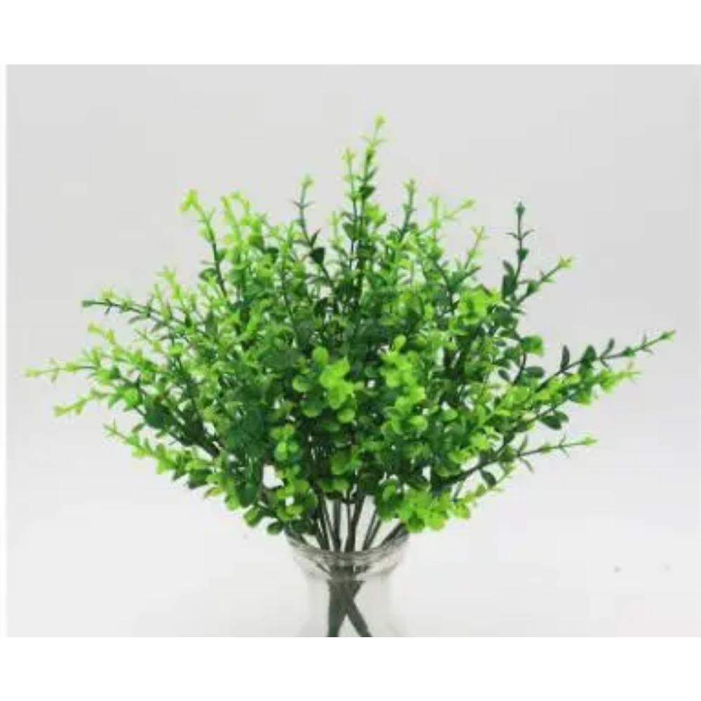 YO CHO Artificial Plants Plastic Twigs Green Grass Fake Plants Twigs Leaves Grass Flower Arrangement Wedding Party Home Decor
