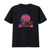Coucher de soleil Palmiers Rétro Années 80 Esthétique Années 90 Art Vaporwave T-shirt vintage Lavé Polyvalent graphi