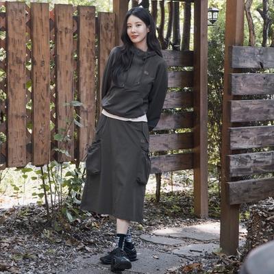 Bbcus Ripstop Flexible Shirring Skirt Dark Khaki