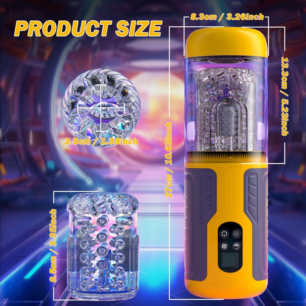 Nový automatický mužský masturbátor 7 Vibration 7 Rotation 7 Thrus Pánský masturbační pohár LCD digitální simulace Orální sex Mužský masturbátor 18+