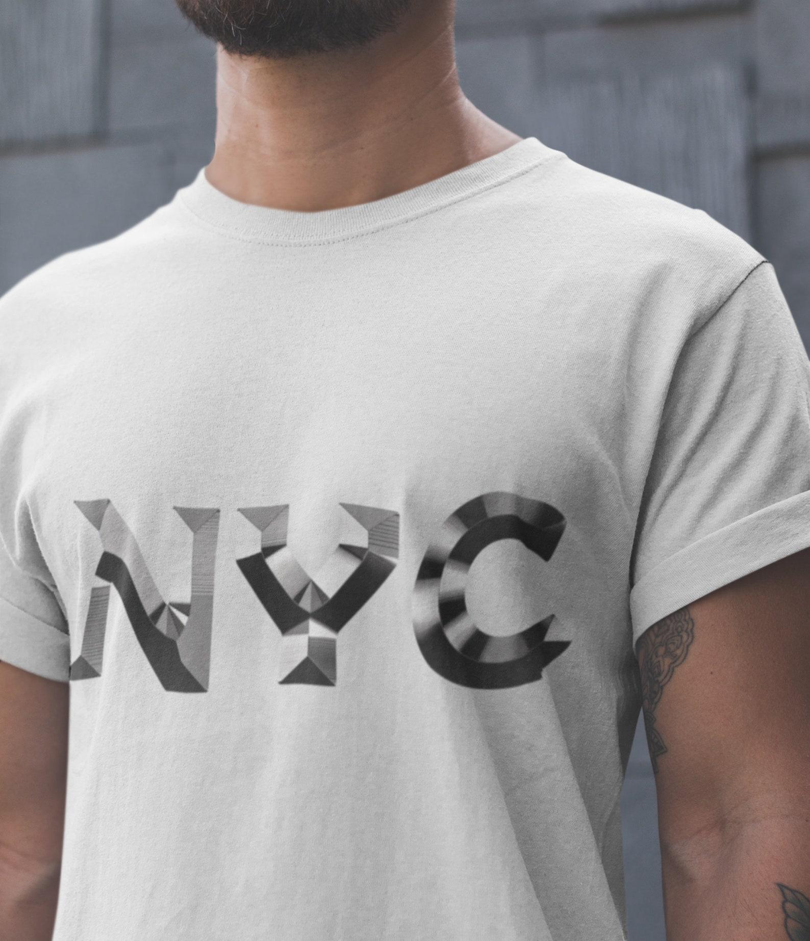 NYC T-Shirt: Unisex Heavy Cotton Tee with Chrome Effect 2XL