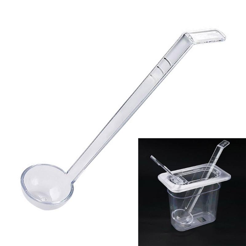 5Pcs Clear Plastic Long Handle Mini Ladles For Sauces Dressings Soup Large Capacity Party Catering Supplies